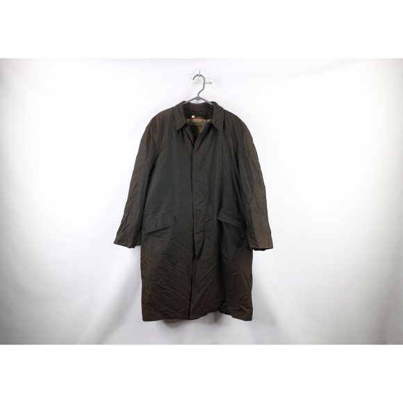 Vintage 50s Mens 42L Lined Cravenette Chromatic Trench Coat Rain Jacket USA